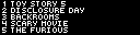 A plain text list of five movie titles
