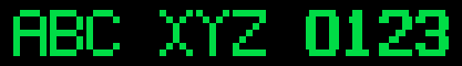 10x14 font specimen: ABC XYZ 0123