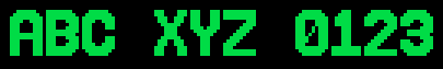 10x15 font specimen: ABC XYZ 0123