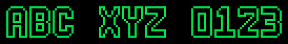 10x15_outline font specimen: ABC XYZ 0123