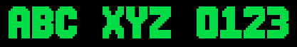 10x16_bold font specimen: ABC XYZ 0123