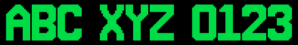 16x24_bold font specimen: ABC XYZ 0123