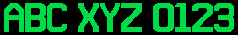 22x32_bold font specimen: ABC XYZ 0123
