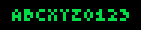 3x4 font specimen: ABC XYZ 0123