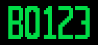 7x16 font specimen: ABC XYZ 0123